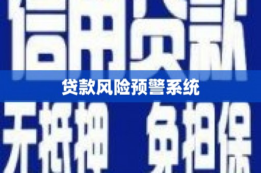 临漳贷款风险预警系统