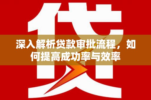 临漳深入解析贷款审批流程，如何提高成功率与效率