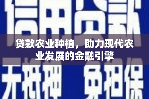 临漳贷款农业种植，助力现代农业发展的金融引擎
