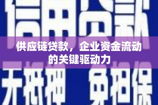 临漳供应链贷款，企业资金流动的关键驱动力