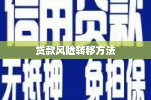 临漳贷款风险转移方法