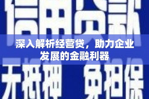 临漳深入解析经营贷，助力企业发展的金融利器