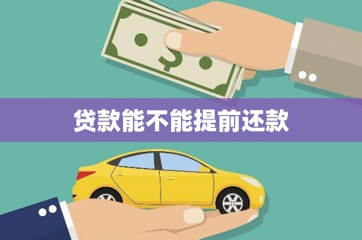 临漳贷款能不能提前还款