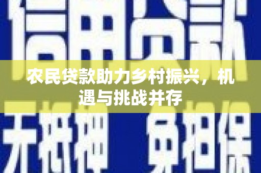 临漳农民贷款助力乡村振兴，机遇与挑战并存