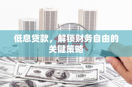 临漳低息贷款，解锁财务自由的关键策略