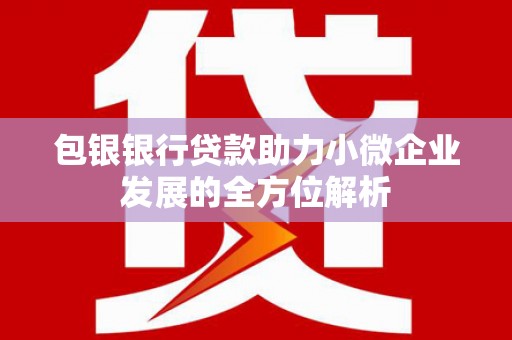 临漳包银银行贷款助力小微企业发展的全方位解析