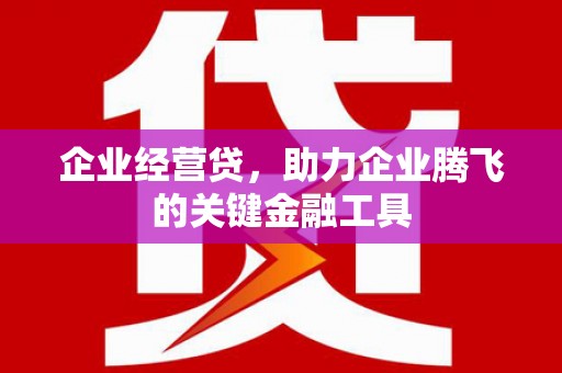 临漳企业经营贷，助力企业腾飞的关键金融工具