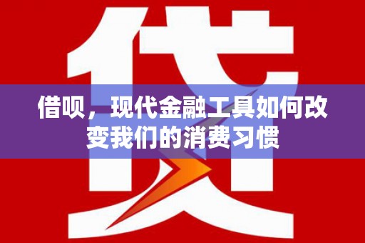临漳借呗，现代金融工具如何改变我们的消费习惯