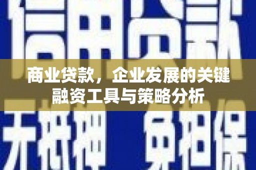 临漳商业贷款，企业发展的关键融资工具与策略分析