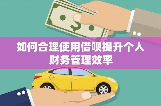 临漳如何合理使用借呗提升个人财务管理效率