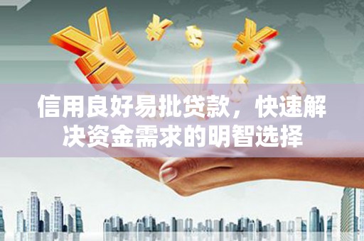 临漳信用良好易批贷款，快速解决资金需求的明智选择