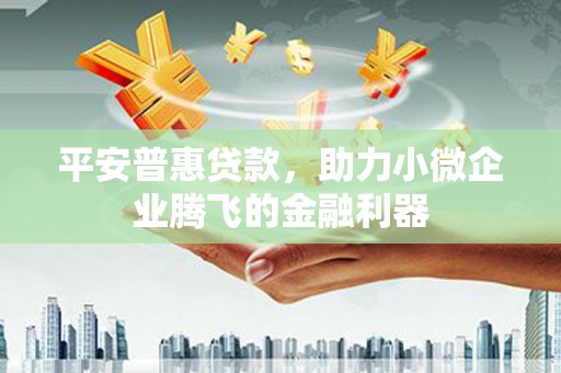 临漳平安普惠贷款，助力小微企业腾飞的金融利器