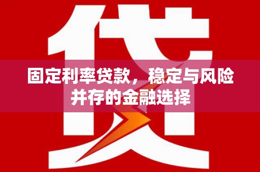 临漳固定利率贷款，稳定与风险并存的金融选择