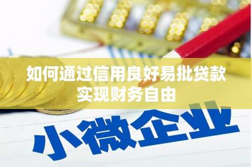 临漳如何通过信用良好易批贷款实现财务自由
