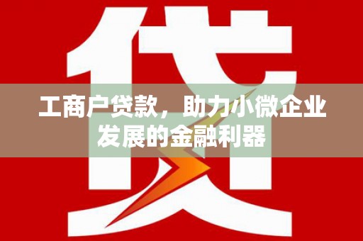 临漳工商户贷款，助力小微企业发展的金融利器