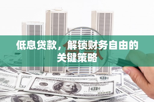 临漳低息贷款，解锁财务自由的关键策略