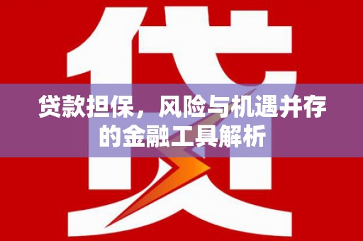 临漳贷款担保，风险与机遇并存的金融工具解析